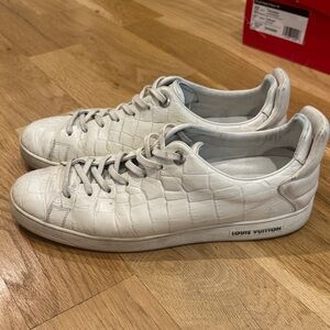 Louis Vuitton White Embossed Sneakers